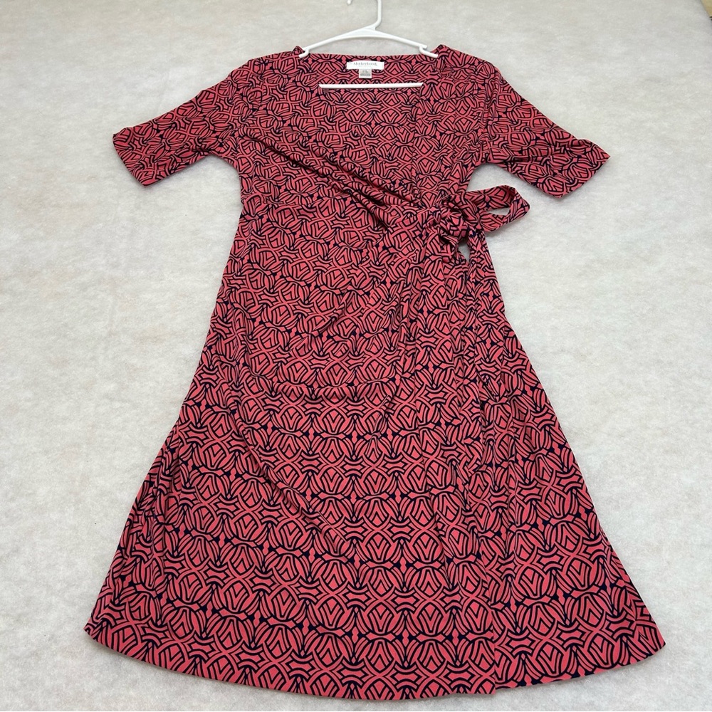 Motherhood Maternity Pink and Navy Geometric Dress size small
